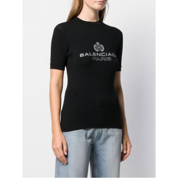 【BALENCIAGA】BB バレンシアガ パリ Tシャツ コピー BLACK 594603TGV471000